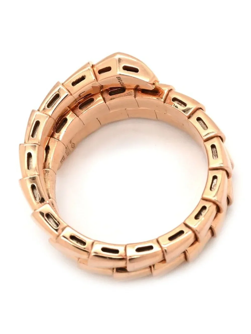 Bvlgari Ring Serpenti Vipa Double Coil Pink Gold L Diamond 18k